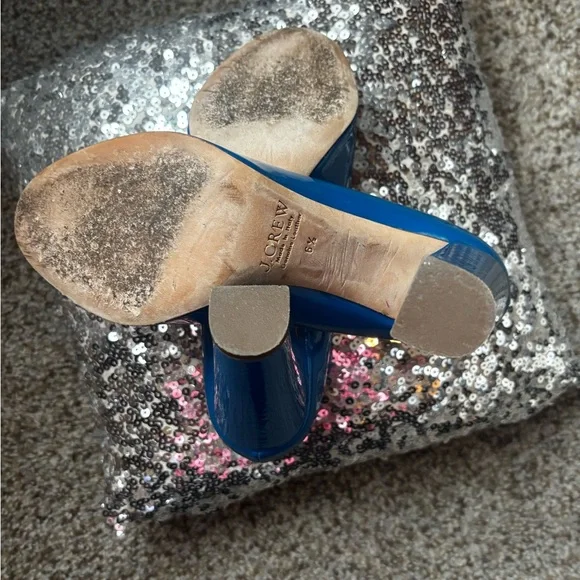 J Crew Blue Patent Block Heel Pumps - Picture 4 of 4